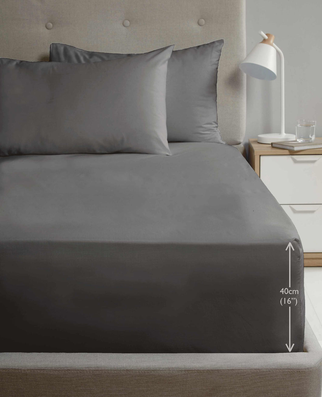 Housewife Pillowcase Pair - Charcoal