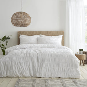Seersucker Duvet Set - White