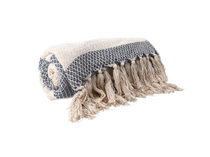Navy/Natural Diamond Throw