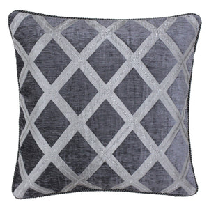 Crossed Graphite Cushion Cover