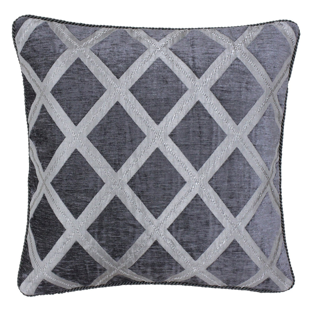 Crossed Graphite Cushion Cover