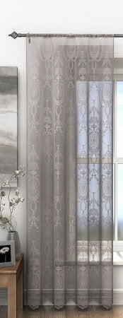 Holly Silver Slot Top Voile Panel
