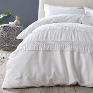 *Izmir Tassel White Duvet Set (DOUBLE AND SUPER KING)
