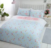 Load image into Gallery viewer, *Be Pretty Blush Sky Blue Duvet Set (SINGLE AND DOUBLE)
