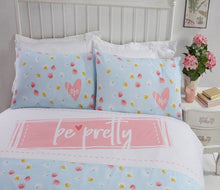 Load image into Gallery viewer, *Be Pretty Blush Sky Blue Duvet Set (SINGLE AND DOUBLE)
