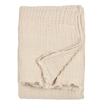 Load image into Gallery viewer, Lark Natural Crinkle Cotton Throw

