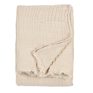 Lark Natural Crinkle Cotton Throw