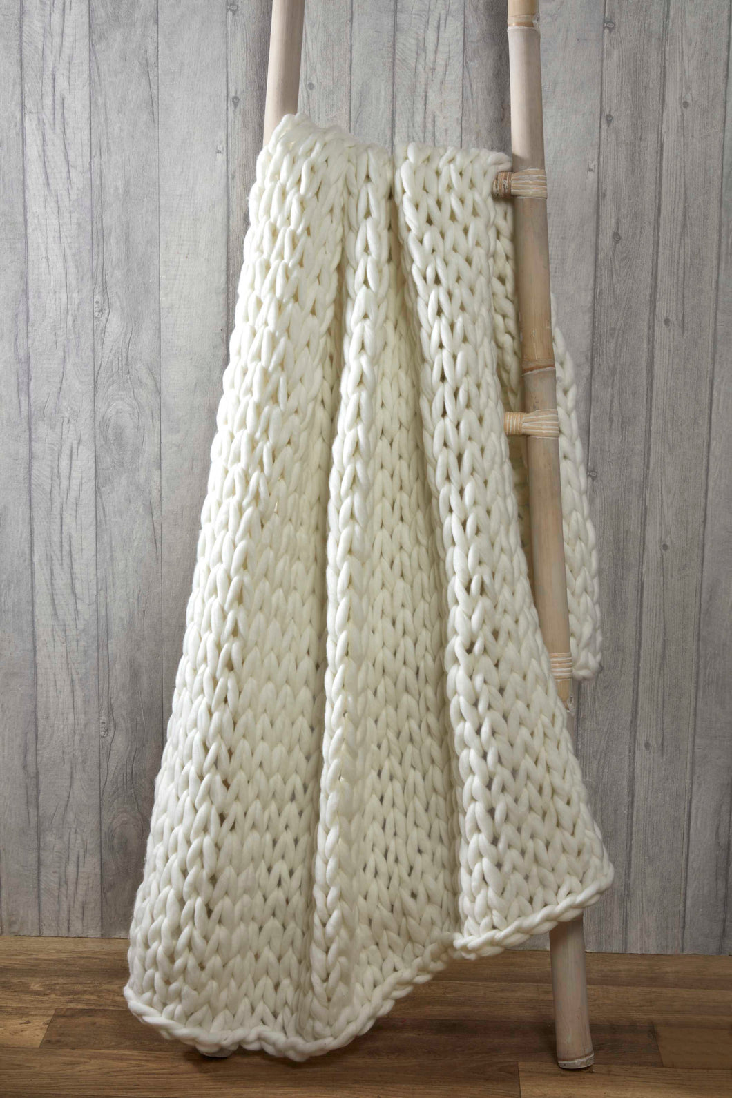 Cream Chunky Knit Throw