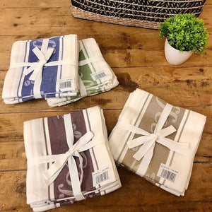 "Coffee" Pack of 3 Flat weave Tea Towels