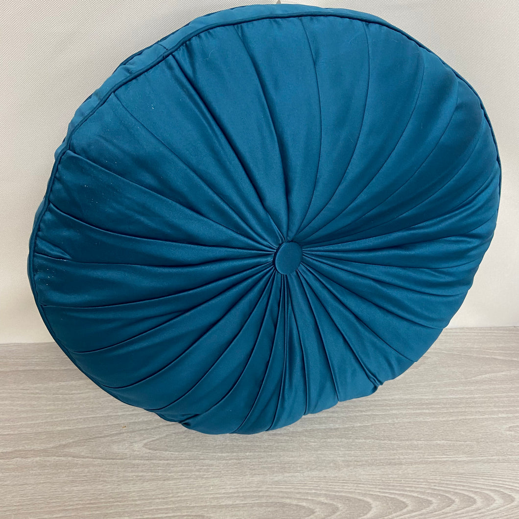 Deep Teal round button cushion, X-DISPLAY