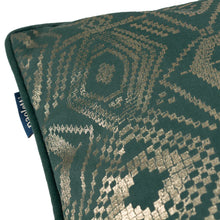 Load image into Gallery viewer, Tayanna Metallic Velvet Cushion Cover - Emerald
