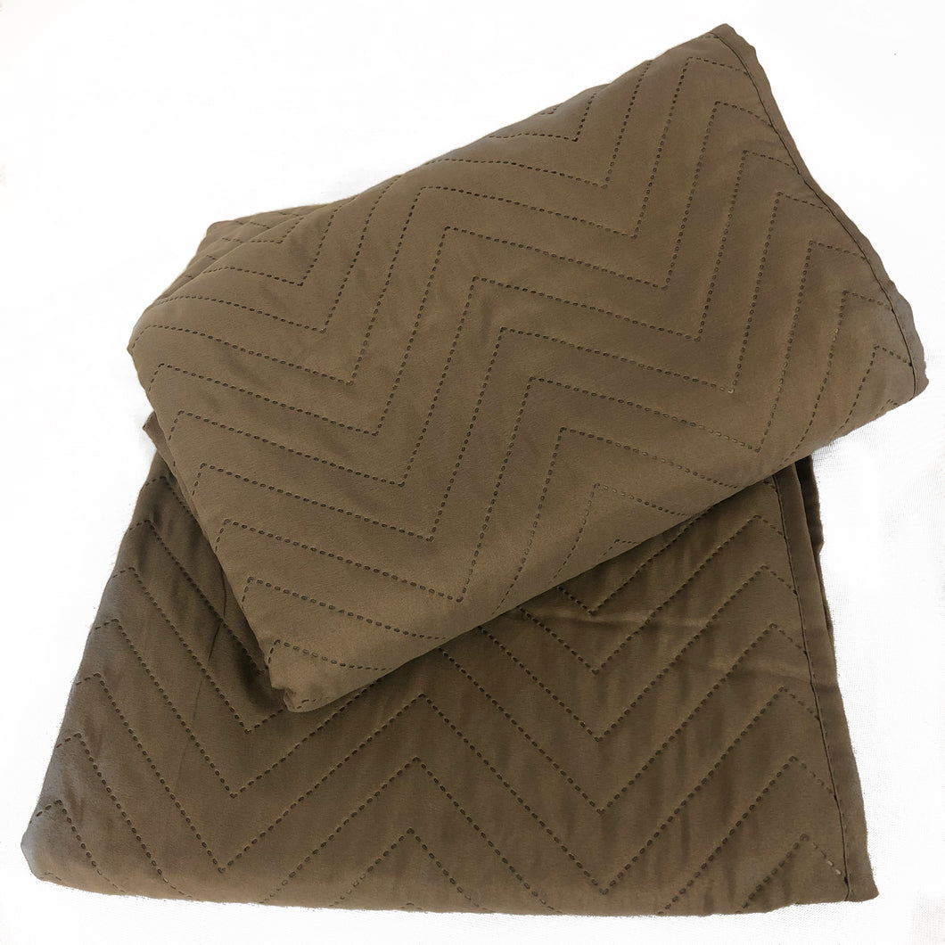 Quilted Bed Throw - Mocha