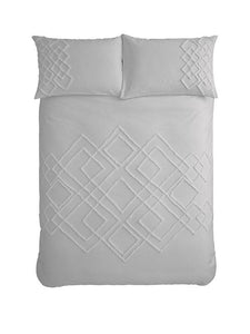 Tufted Cotton Grey Duvet Set