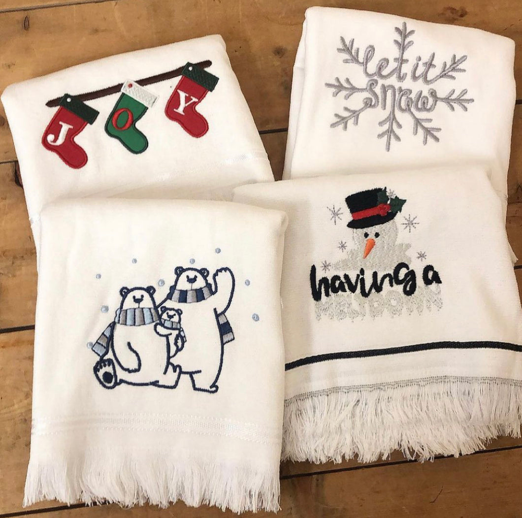 Pesh Terry Fringed Cotton Kitchen Towels