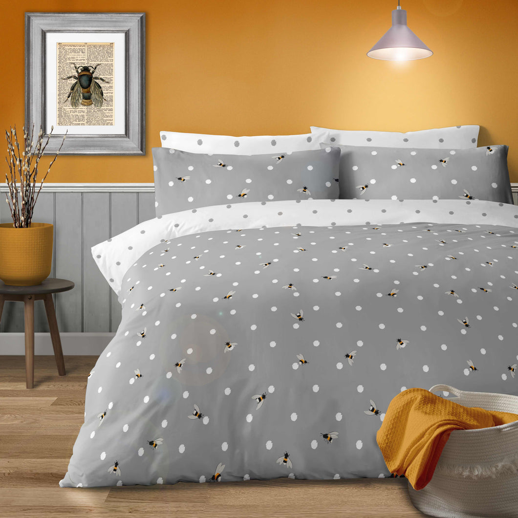 *Bees Grey Duvet Set (SINGLE AND SUPER KING)