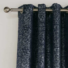 Load image into Gallery viewer, Halo Navy Eyelet Curtains

