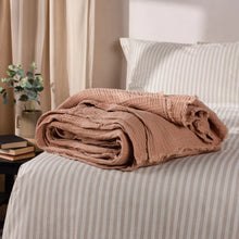 Load image into Gallery viewer, Lark Blush Crinkle Cotton Throw
