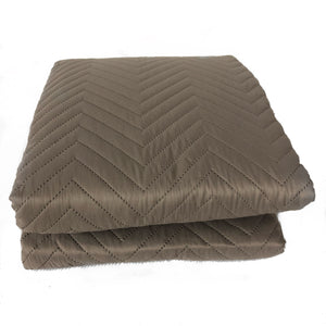 Quilted Bed Throw - Taupe