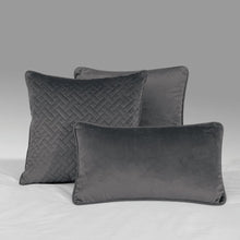 Load image into Gallery viewer, French Velvet Charcoal Bed Throw
