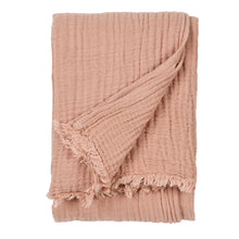 Load image into Gallery viewer, Lark Blush Crinkle Cotton Throw
