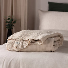 Load image into Gallery viewer, Lark Natural Crinkle Cotton Throw
