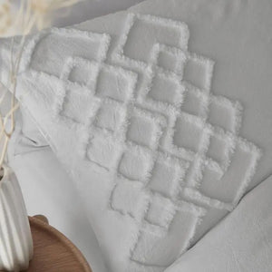 Tufted Cotton Grey Duvet Set