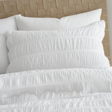 Load image into Gallery viewer, Seersucker Duvet Set - White
