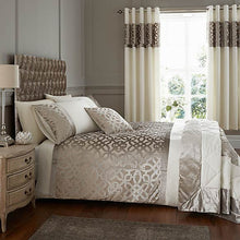 Load image into Gallery viewer, Lattice Cut Velvet Natural Duvet Set
