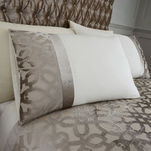 Load image into Gallery viewer, Lattice Cut Velvet Natural Duvet Set
