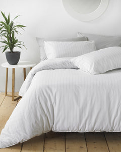 *Linear White Duvet Set (KING AND SUPER KING)