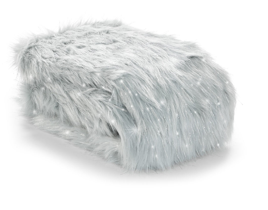 Silver Metallic Fur Throw