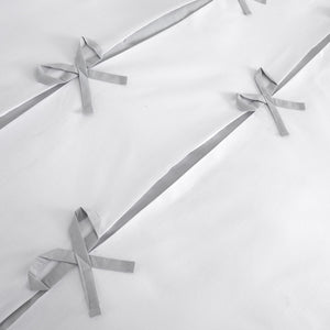 Milo Bow Duvet Set - Grey