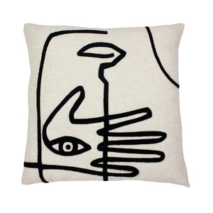 Large Mono Face Cushion Cover