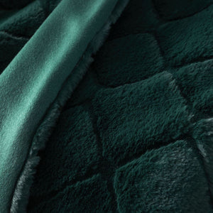 Cosy Diamond Throw - Bottle Green