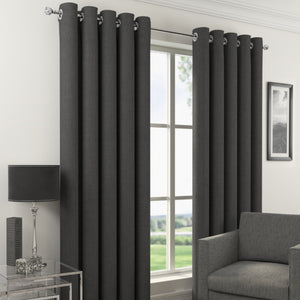 Orion Charcoal Blackout Eyelet Curtains