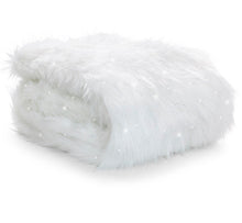 Load image into Gallery viewer, Polar White Metallic Fur Throw
