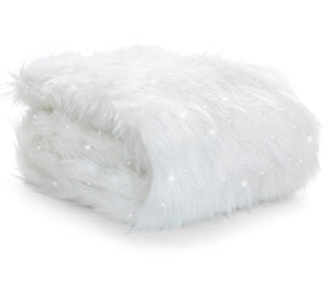 Polar White Metallic Fur Throw