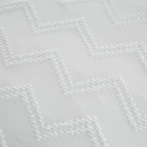 Chevron Clipped Jacquard - White