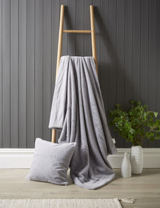 Grey Chinchilla Faux Fur Throw