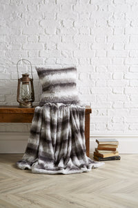 Premium Faux Fur Throw - Silver/Grey