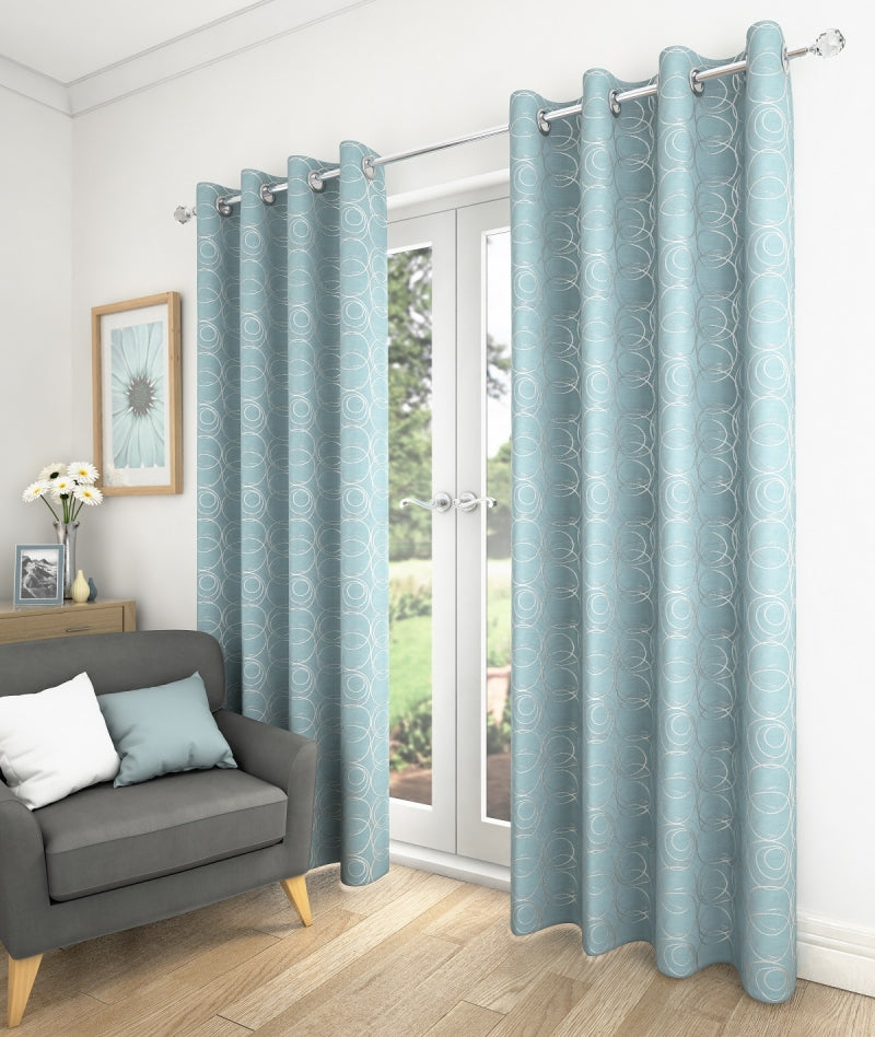 Saturn Duck Egg Eyelet Curtains