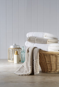 Hotel Style Sheared Border Towel Range - White