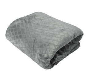 Diamond Sheared Throw - Slate Grey