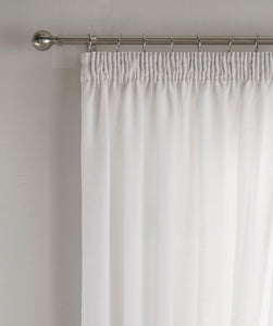 Pom Pom White Lined Voile Pencil Pleat Pair