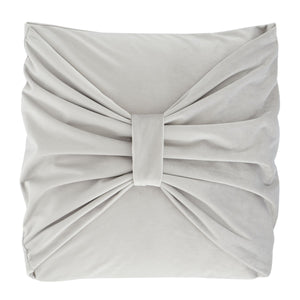Velvet Bow Silver Cushion Cover