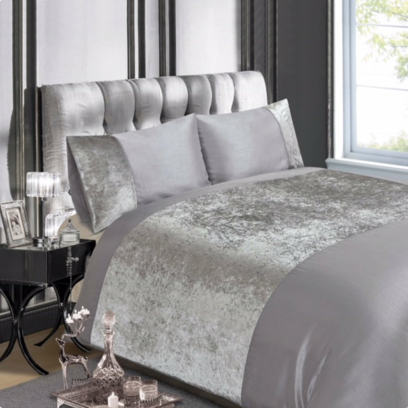 *Velvet Silver Duvet Set (SINGLE)