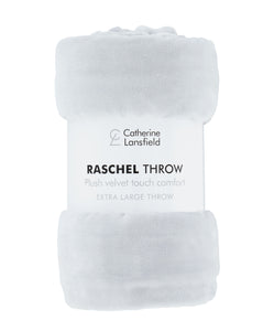Extra Large Raschel Super Soft Fleece Throw - Silver
