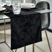 Load image into Gallery viewer, Crushed Velvet Table Linen Range - Black
