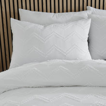 Load image into Gallery viewer, Chevron Clipped Jacquard - White

